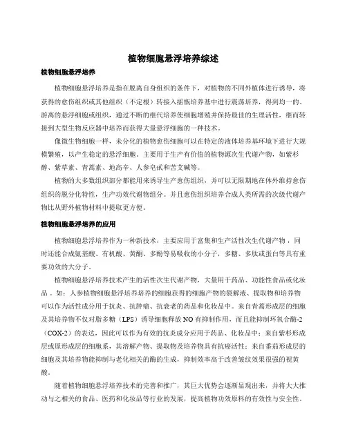 植物细胞悬浮培养综述