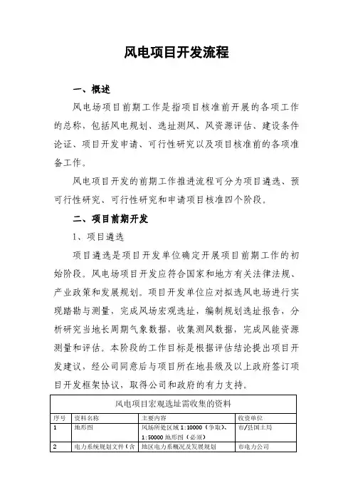 河南省风电项目开发流程