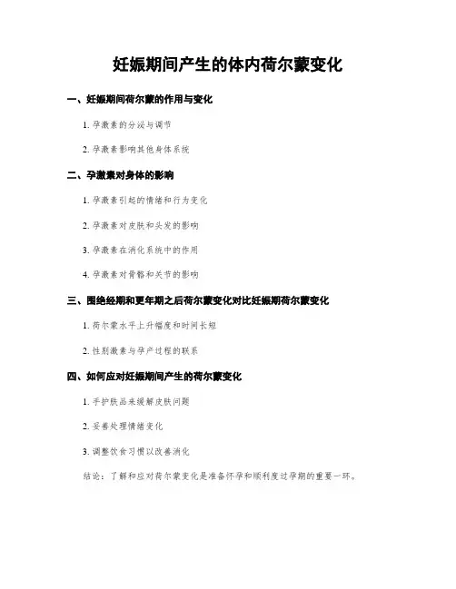 妊娠期间产生的体内荷尔蒙变化