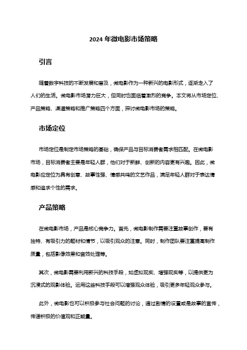 2024年微电影市场策略