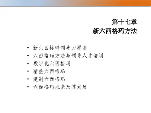 第17章 新六西格玛方法
