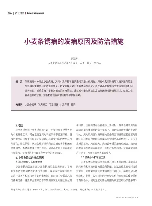 小麦条锈病的发病原因及防治措施