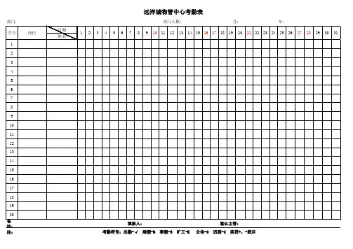 保洁考勤表