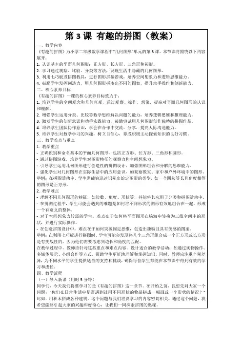 第3课有趣的拼图(教案)