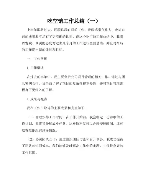 吃空饷工作总结(一)