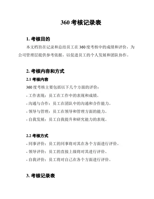 360考核记录表