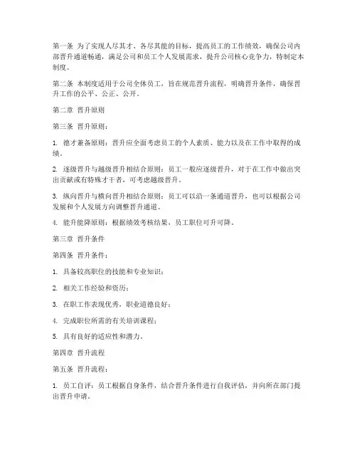 地产公司晋升管理制度