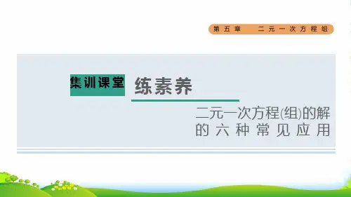 八年级数学上第五章二元一次方程组集训课堂练素养二元一次方程(组)的解的六种常见应用新北师大