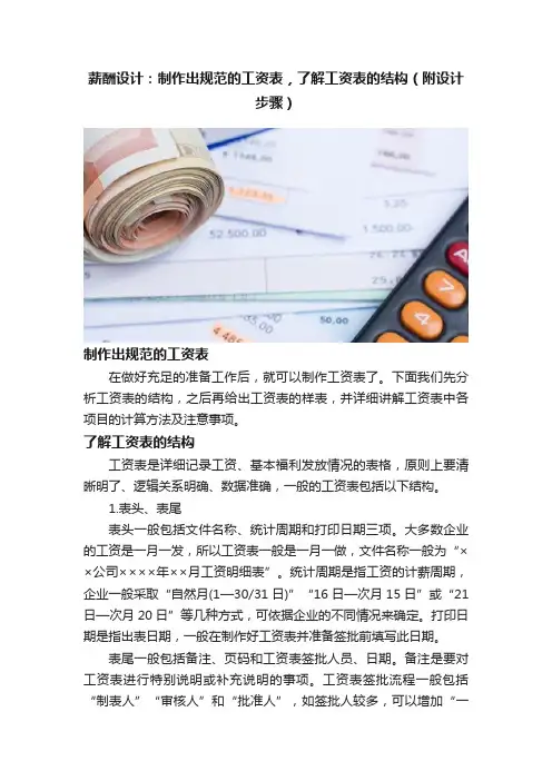 薪酬设计：制作出规范的工资表，了解工资表的结构（附设计步骤）