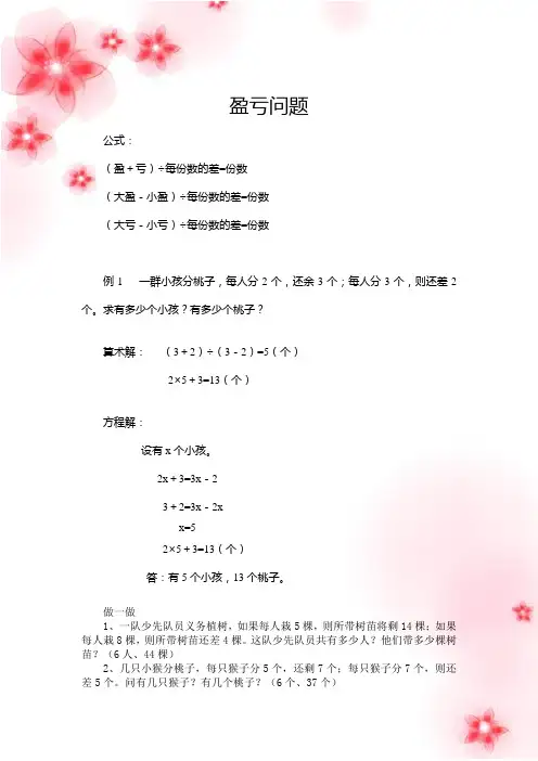 盈亏问题