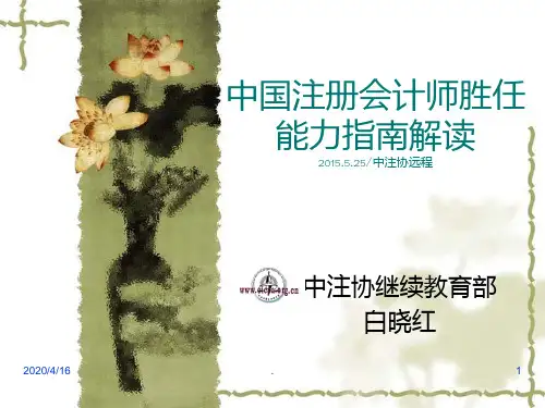 中国注册会计师胜任能力框架解读PPT课件