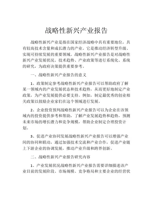 战略性新兴产业报告
