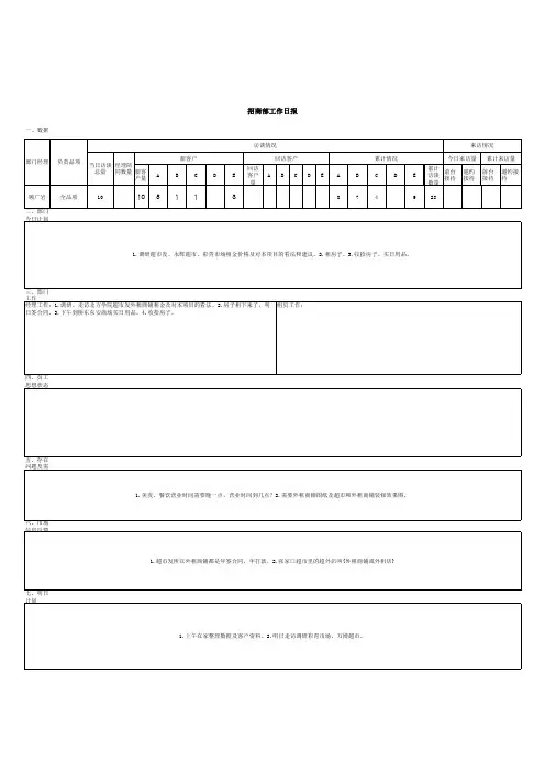 商场工作日报表