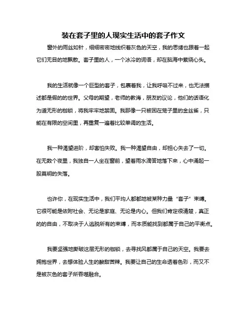 装在套子里的人现实生活中的套子作文