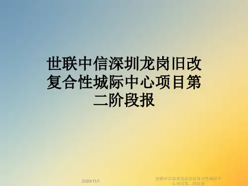 世联中信深圳龙岗旧改复合性城际中心项目第二阶段报