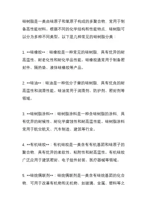 硅树脂的分类