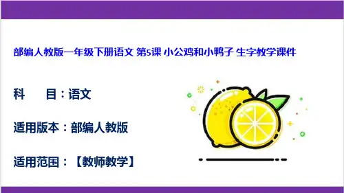 部编人教版一年级下册语文 第5课 小公鸡和小鸭子 生字教学课件