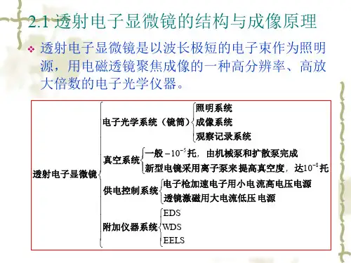 透射电镜主体剖面图三级放大成像示意图