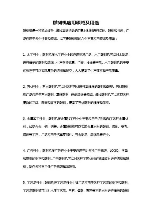 雕刻机应用领域及用途