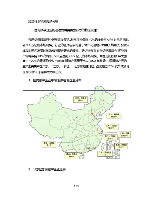 服装行业物流市场分析
