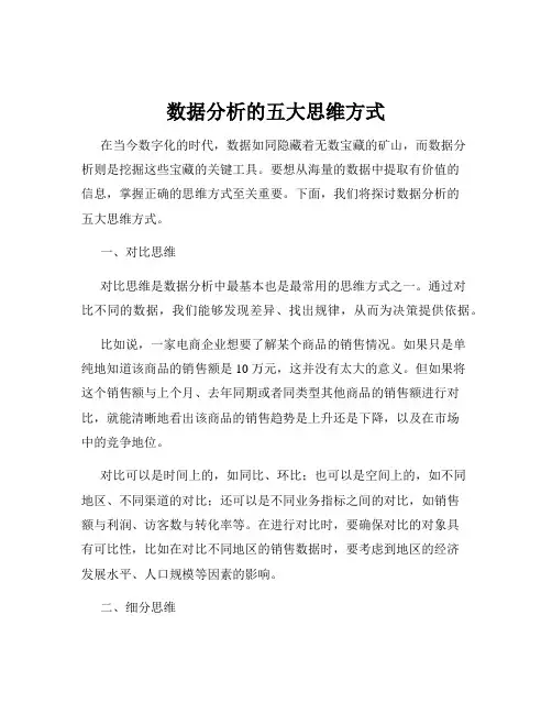 数据分析的五大思维方式