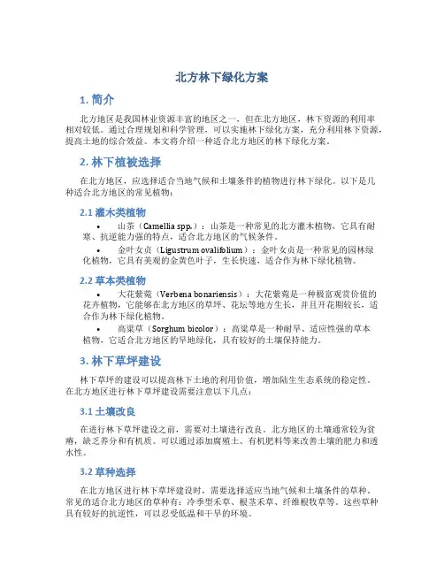 北方林下绿化方案