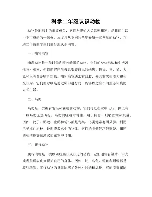 科学二年级认识动物