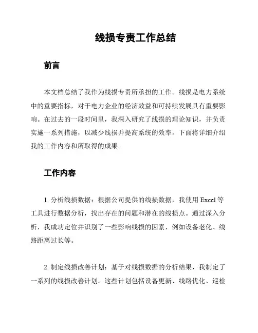 线损专责工作总结