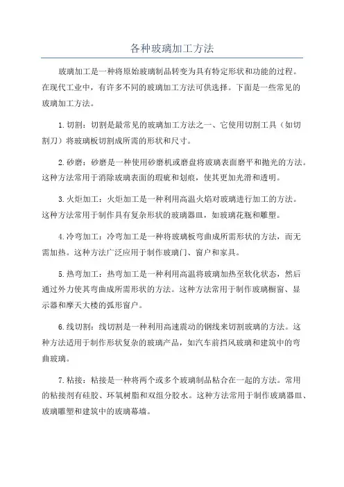 各种玻璃加工方法