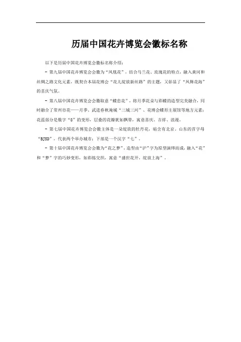 历届中国花卉博览会徽标名称