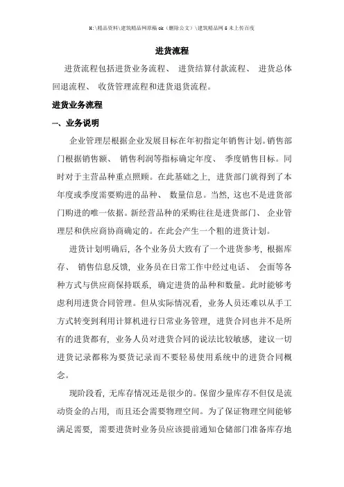 标准流程进货管理