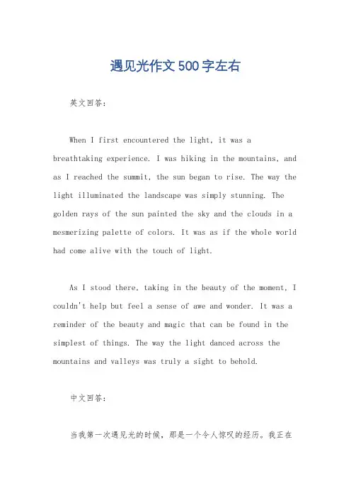遇见光作文500字左右