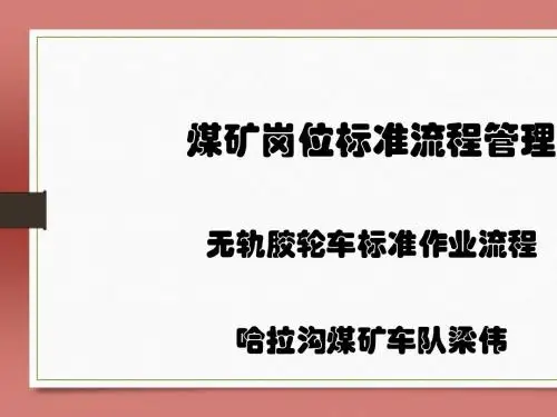 煤矿岗位标准流程管理课件(PPT 36张)
