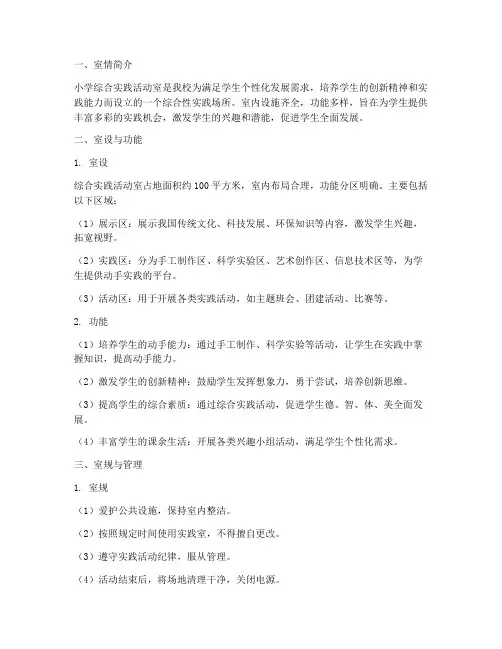 小学综合实践活动室档案