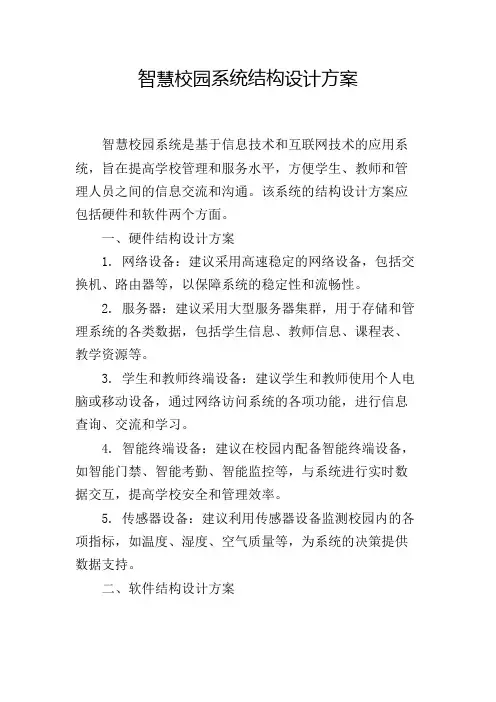 智慧校园系统结构设计方案
