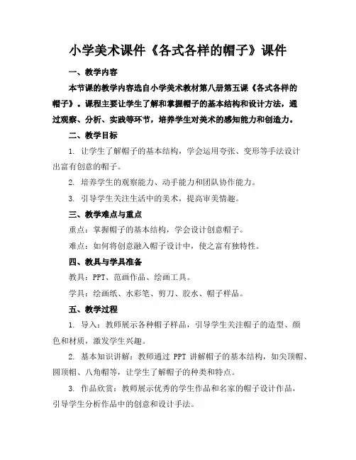小学美术课件《各式各样的帽子》课件