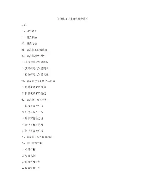 信息化可行性研究报告结构
