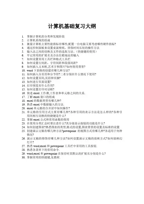 计算机考试大纲