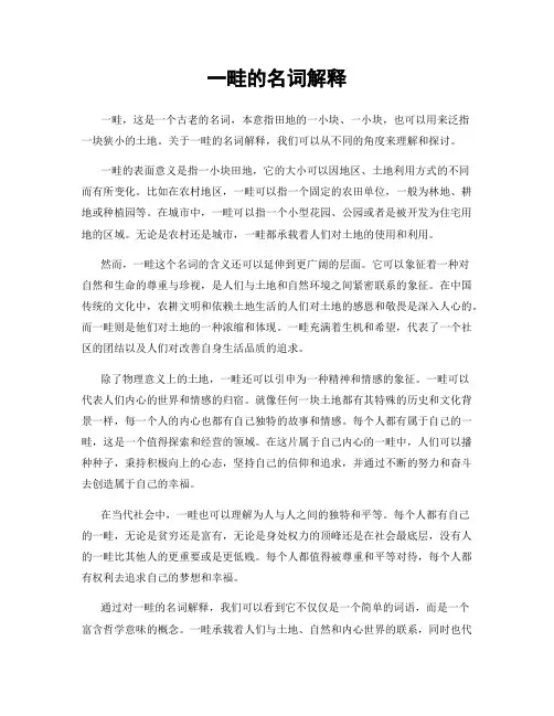 一畦的名词解释