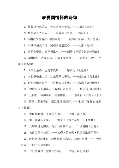 表爱国情怀的诗句