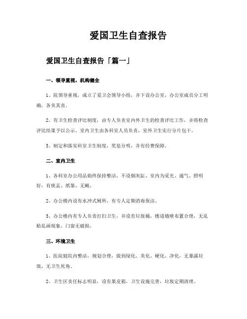 爱国卫生自查报告
