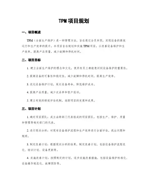 TPM项目规划