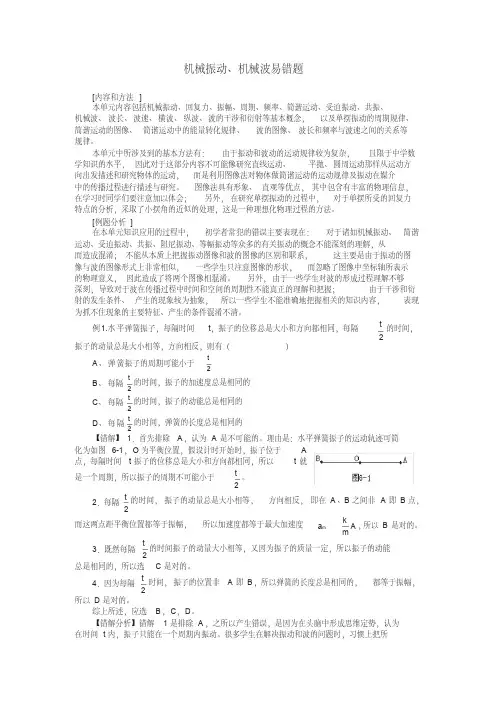 机械振动机械波易错题