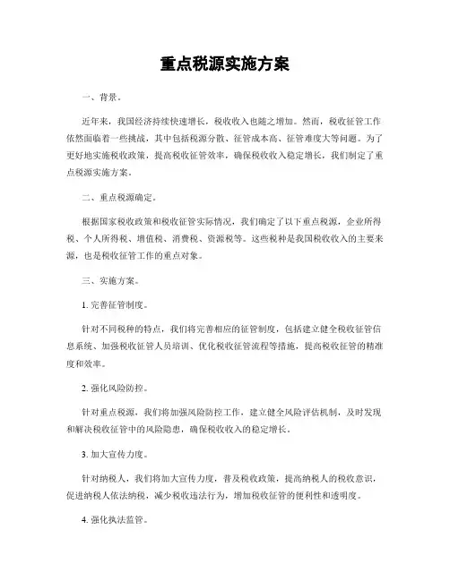 重点税源实施方案