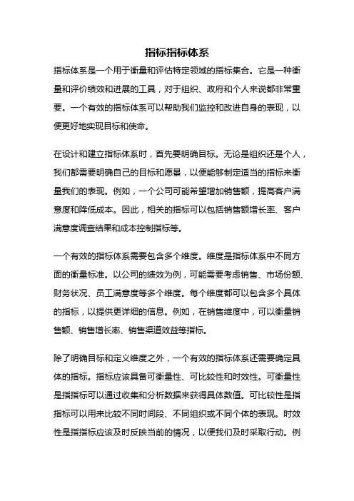 指标指标体系