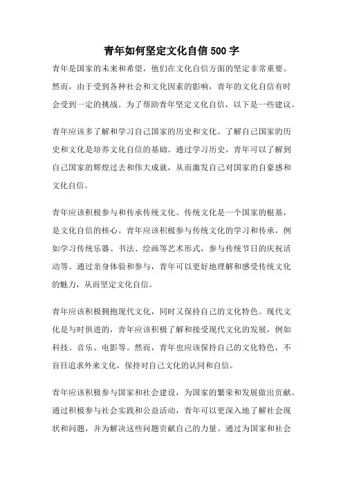 青年如何坚定文化自信500字