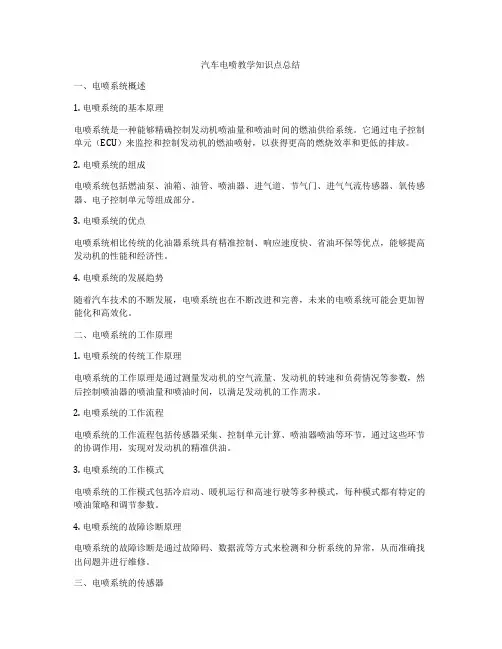 汽车电喷教学知识点总结