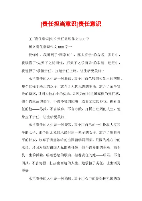 [责任担当意识]责任意识