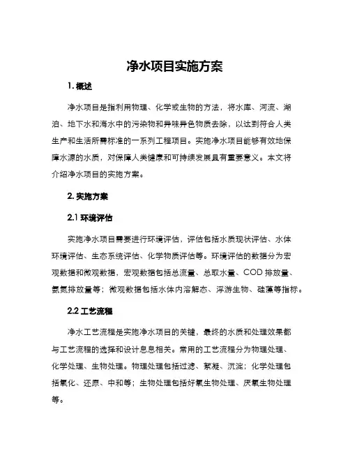 净水项目实施方案