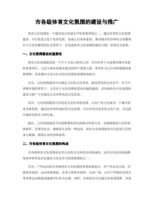 市各级体育文化氛围的建设与推广